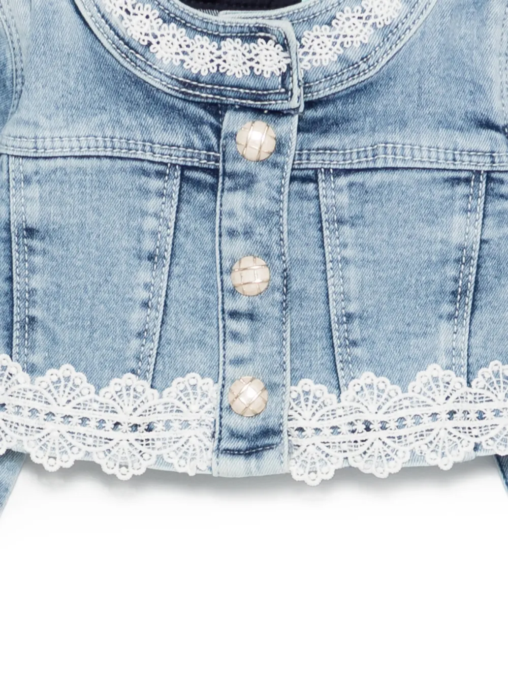  Abel & Lula Bleached Lace Jacket - Blue 