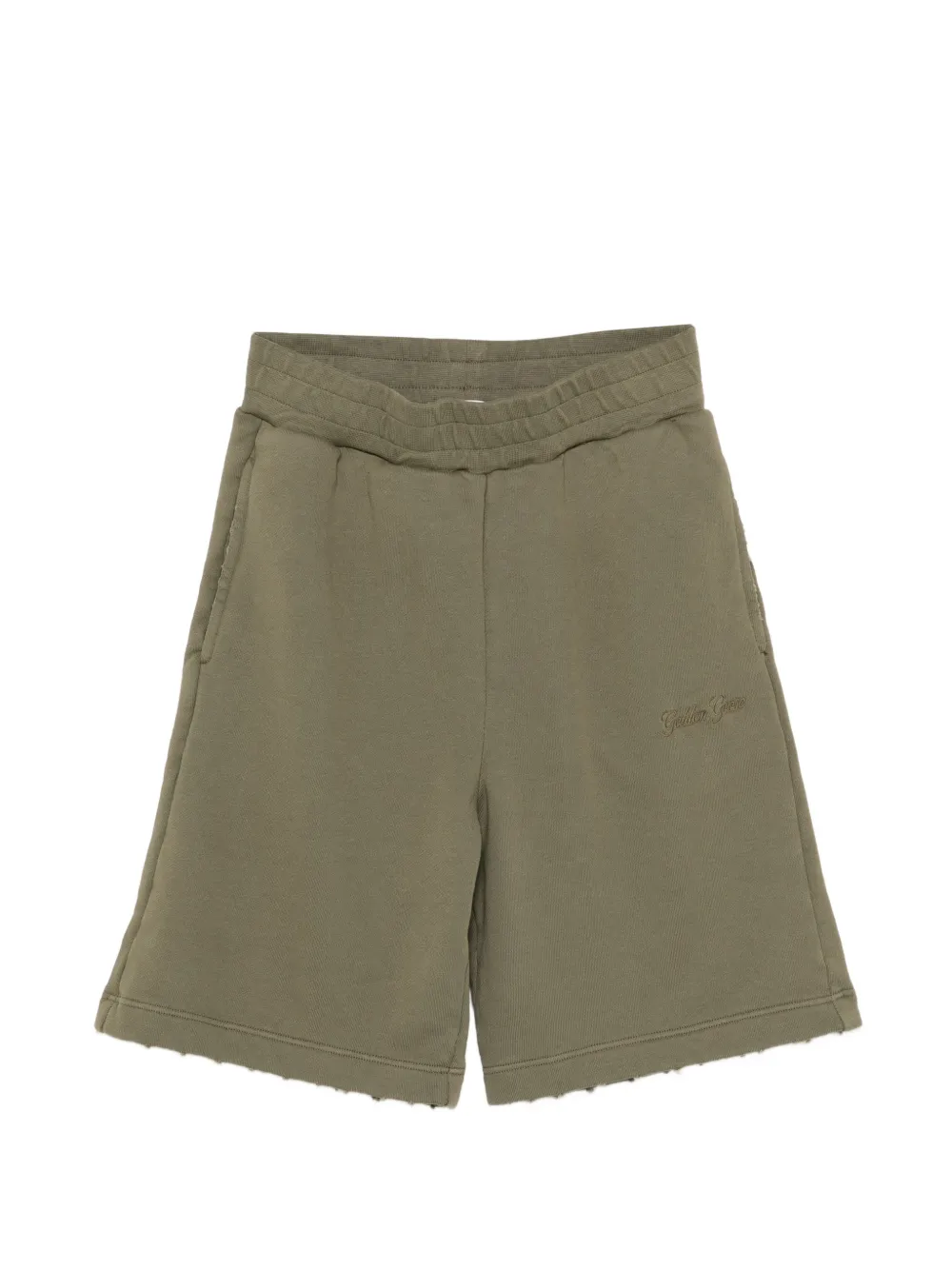 Golden Goose Kids embroidered-logo shorts - Verde