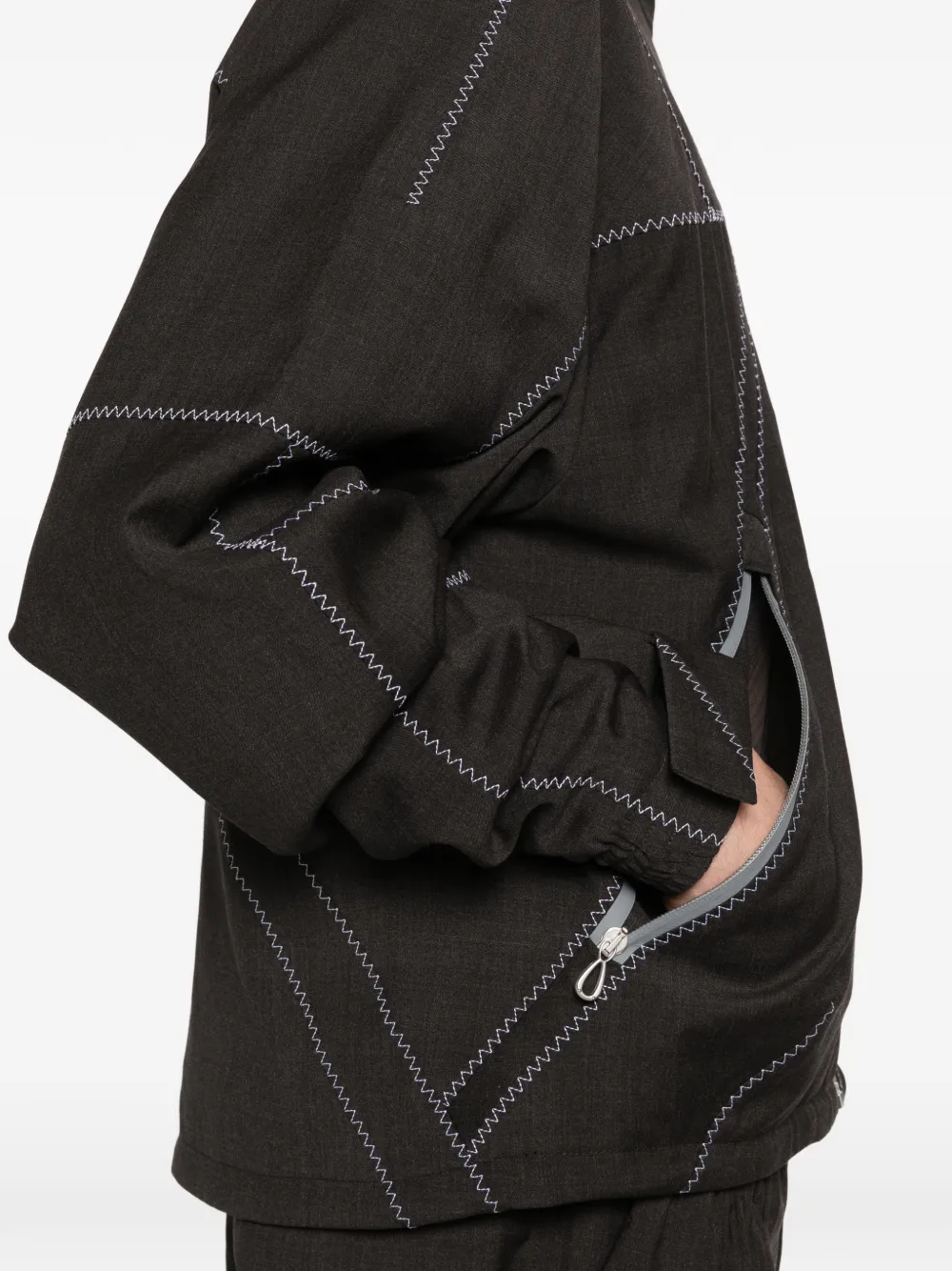 Kiko Kostadinov Fosco jack met zigzag stiksel en ritssluiting Grijs