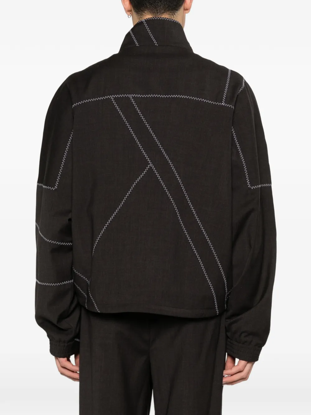 Kiko Kostadinov Fosco jack met zigzag stiksel en ritssluiting Grijs
