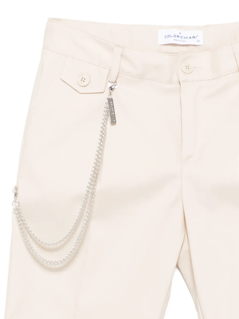 Colorichiari Vijfdelig pak met colourblocking en ketting Beige
