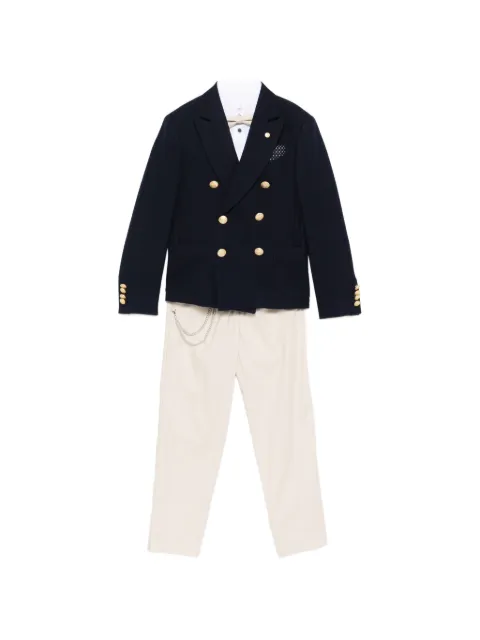 Colorichiari double-breasted detachable-chain suit (set of five)