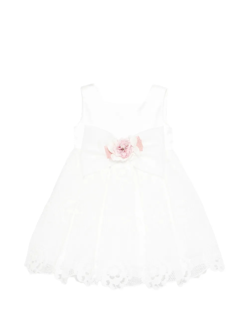 Colorichiari flower-appliqué dress - Bianco