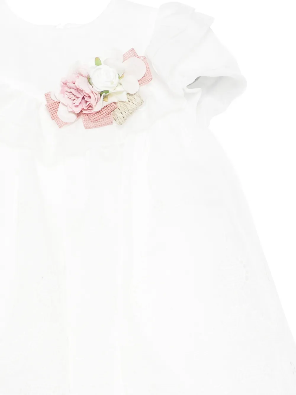 Colorichiari Jurk met bloemenpatch Wit