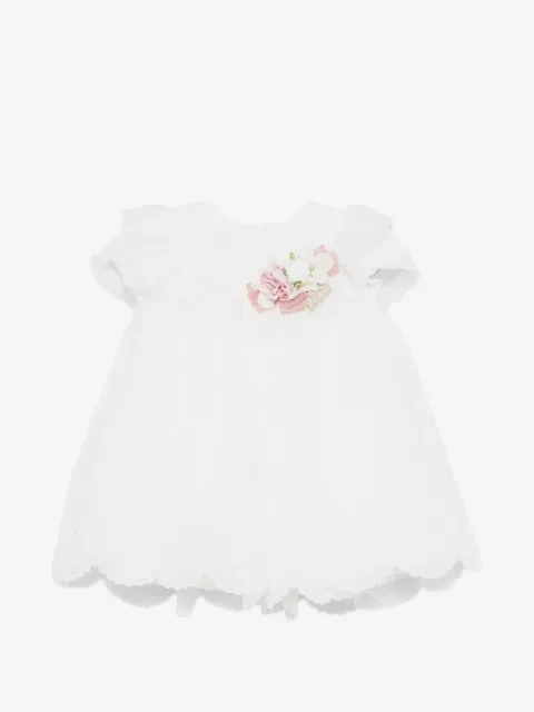 Colorichiari Vestido franzido com aplicação floral