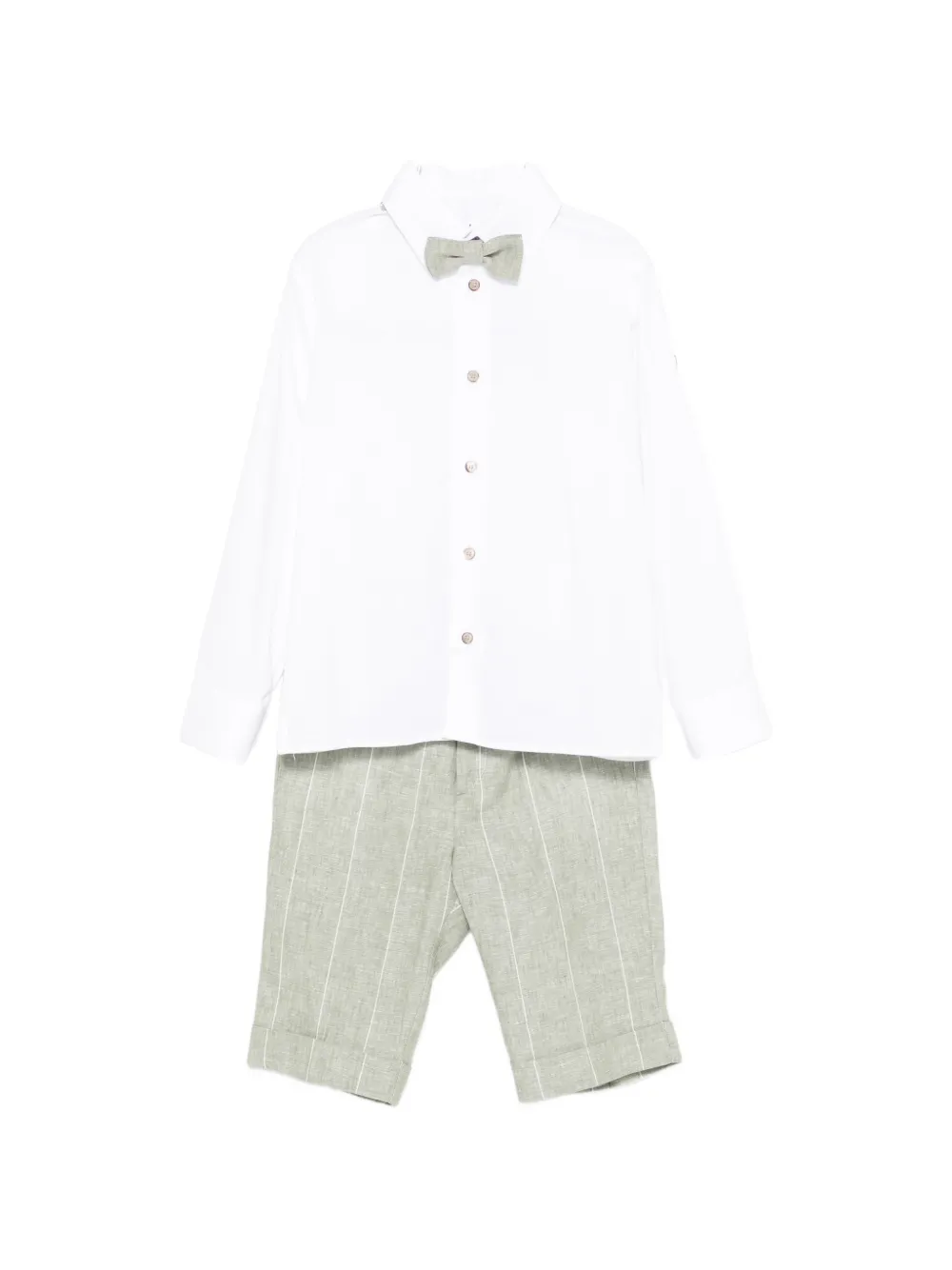 Colorichiari bow pinstripe suit (set of four) - Bianco
