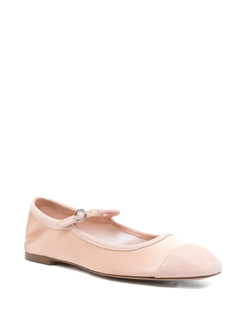 Aeyde cap-toe strap flat pumps Roze