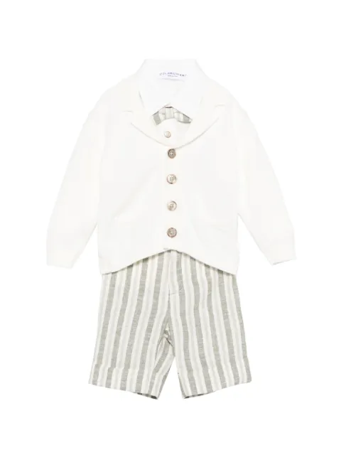 Colorichiari striped-pattern dungarees set (set of three)
