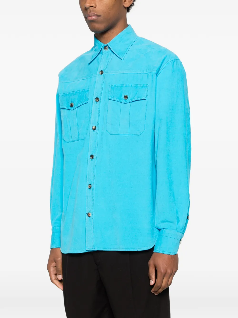  Isaia Flap-pocket Shirt - Blue 