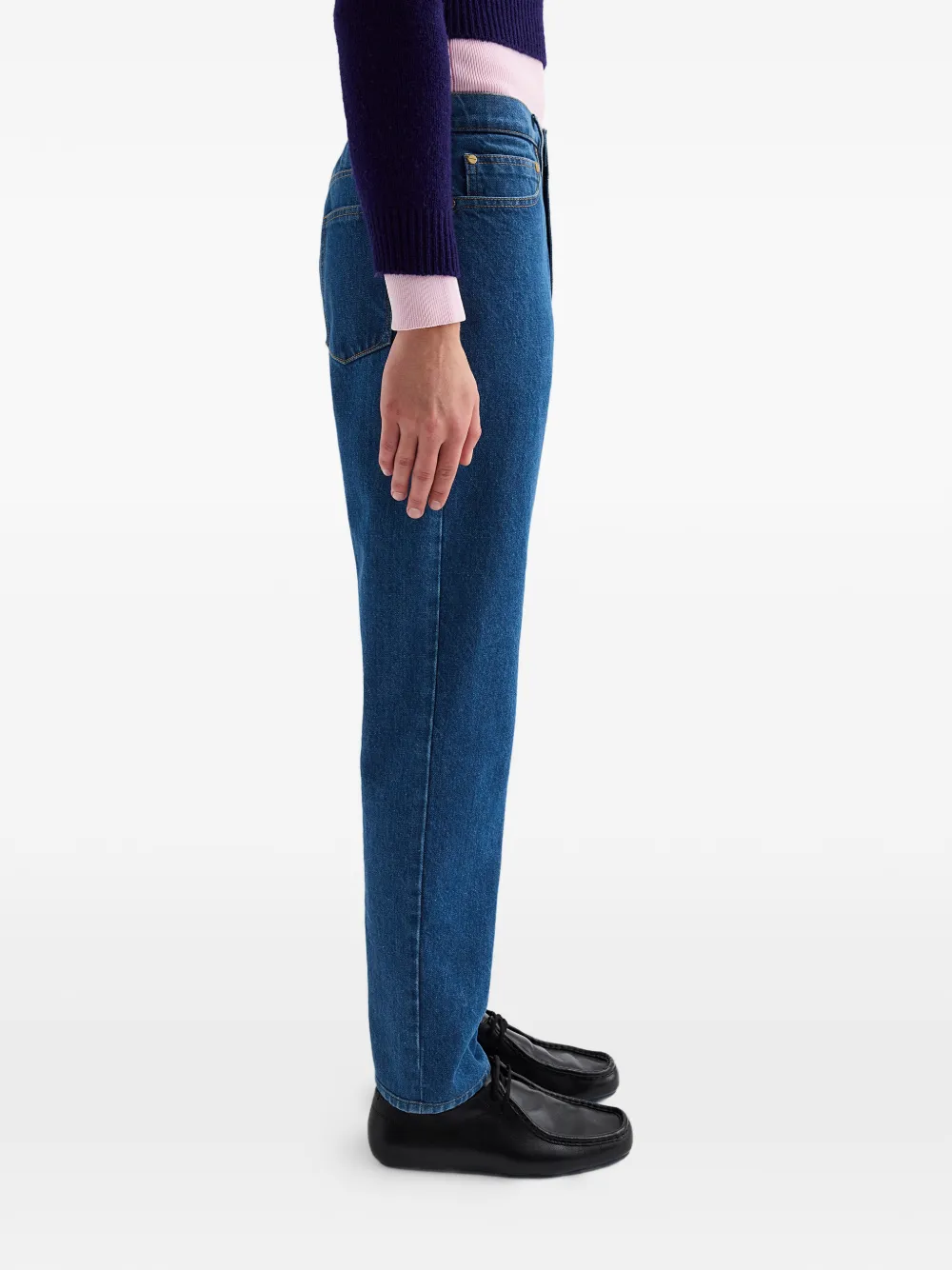Jil Sander Jeans met logopatch Blauw