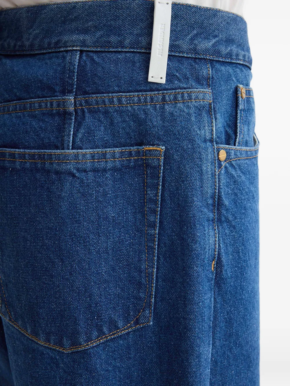 Jil Sander Ruimvallende denim broek Blauw