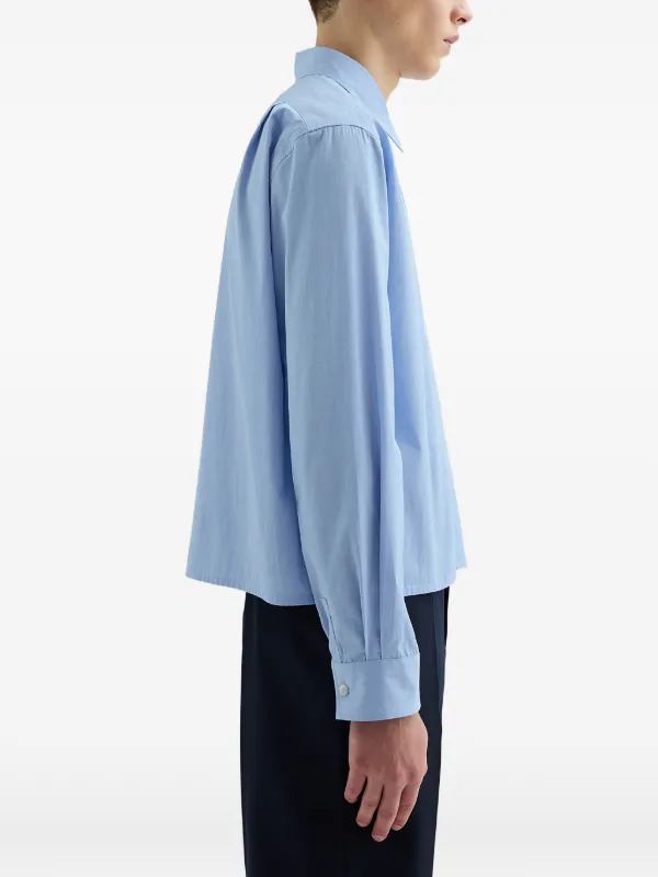 トップス jil sander dress shirt (39) blue 2015ss Jil Sander Cropped long-sleeve Shirt | Blue | FARFETCH