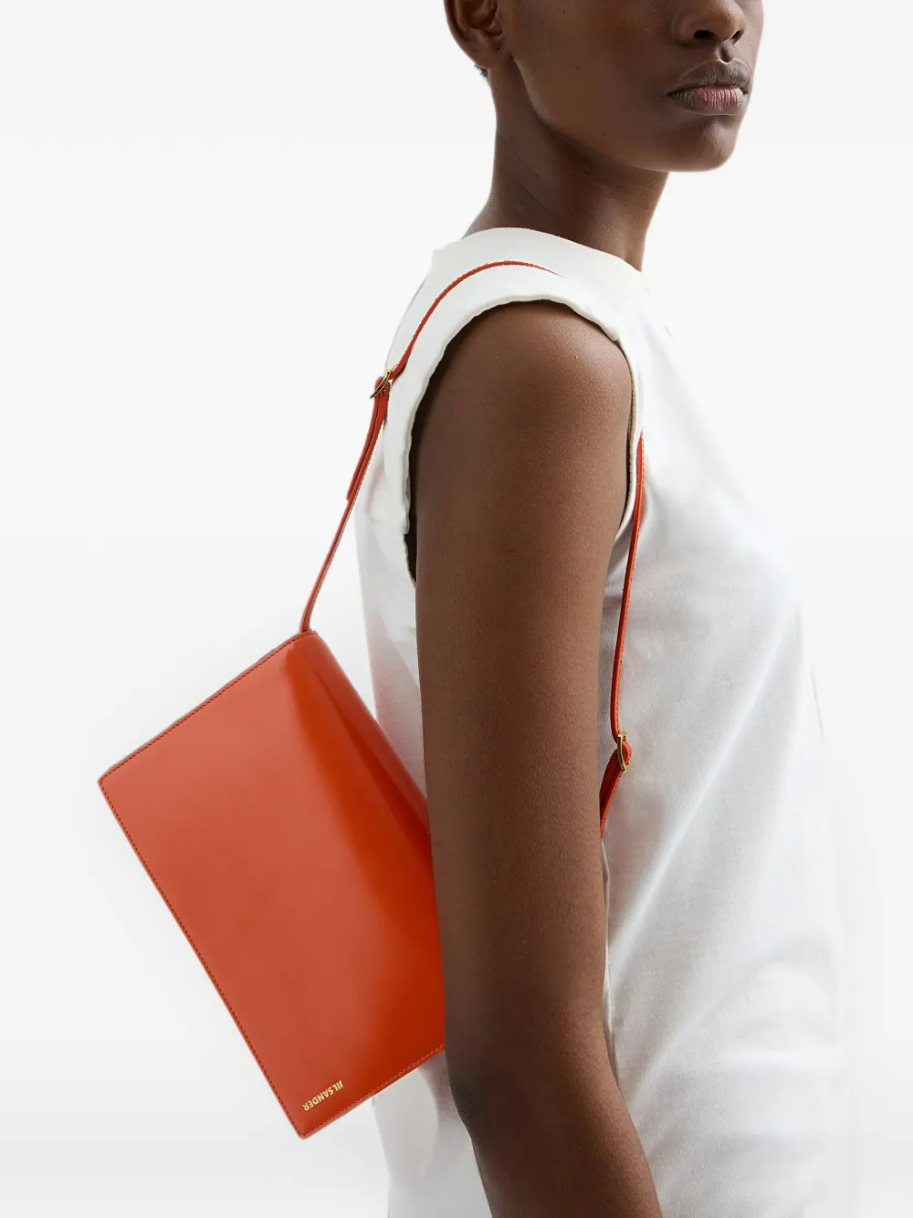 Jil Sander File kleine schoudertas Oranje