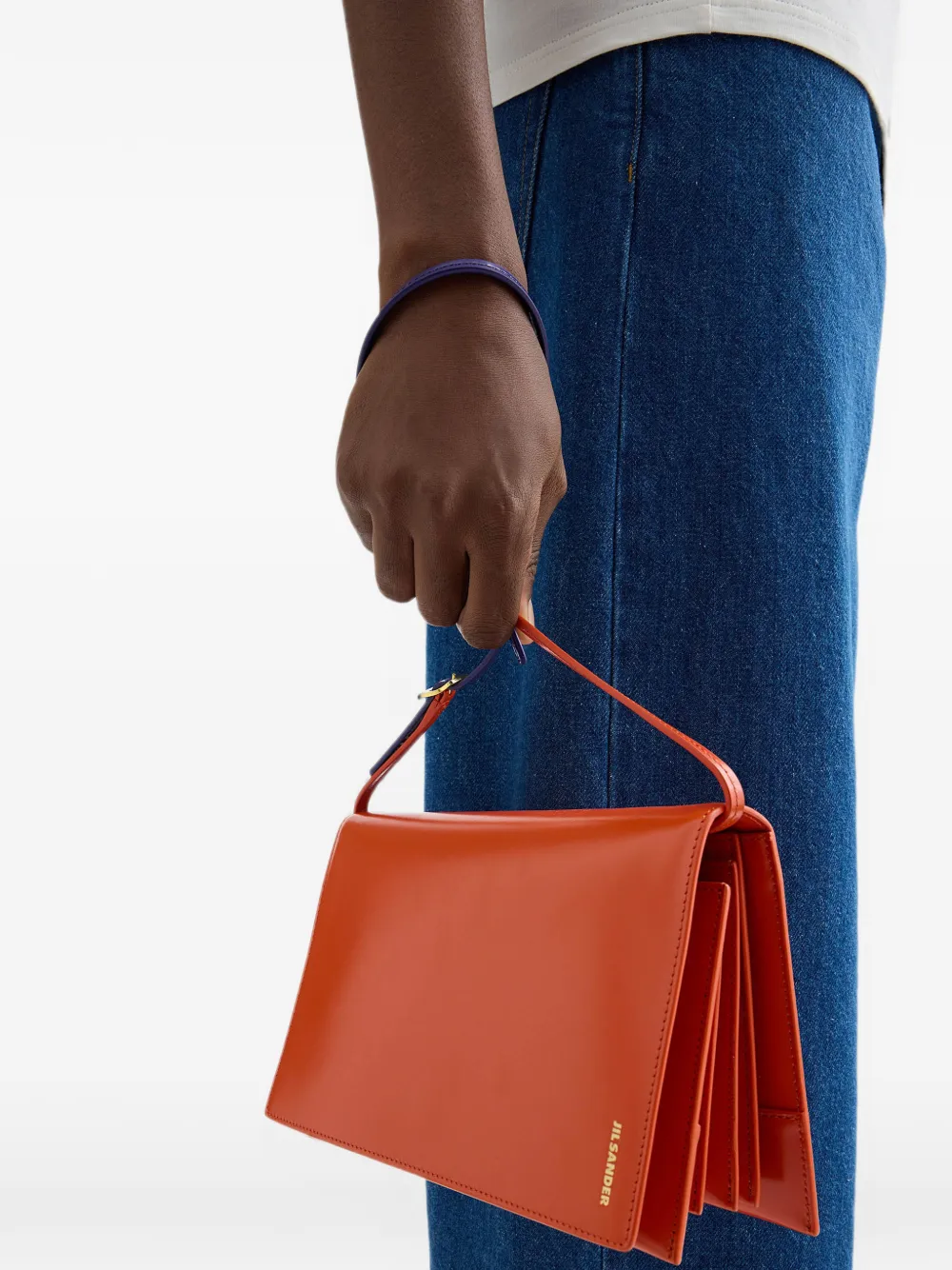 Jil Sander File kleine schoudertas Oranje