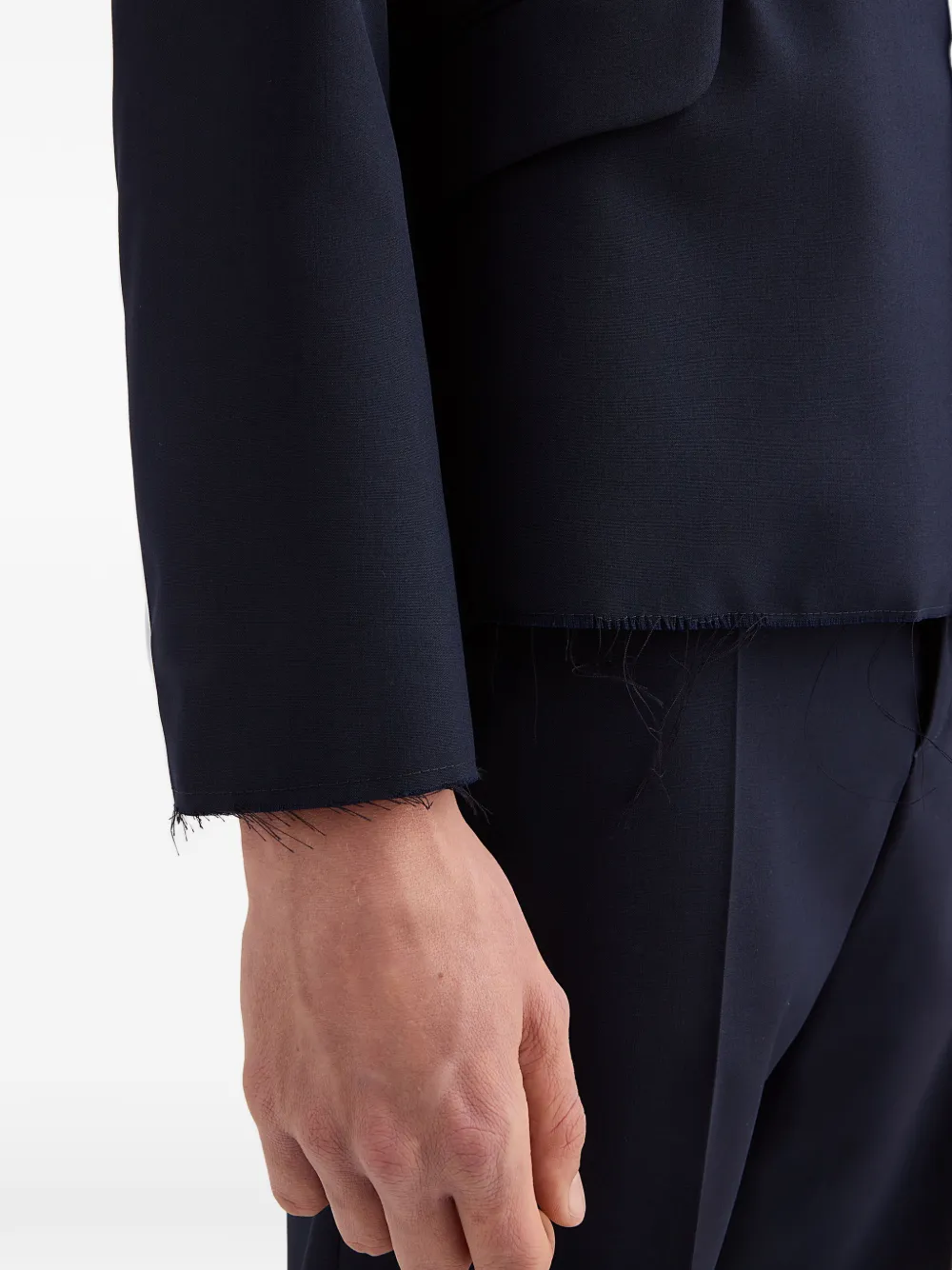 Jil Sander Wollen popeline jack Blauw