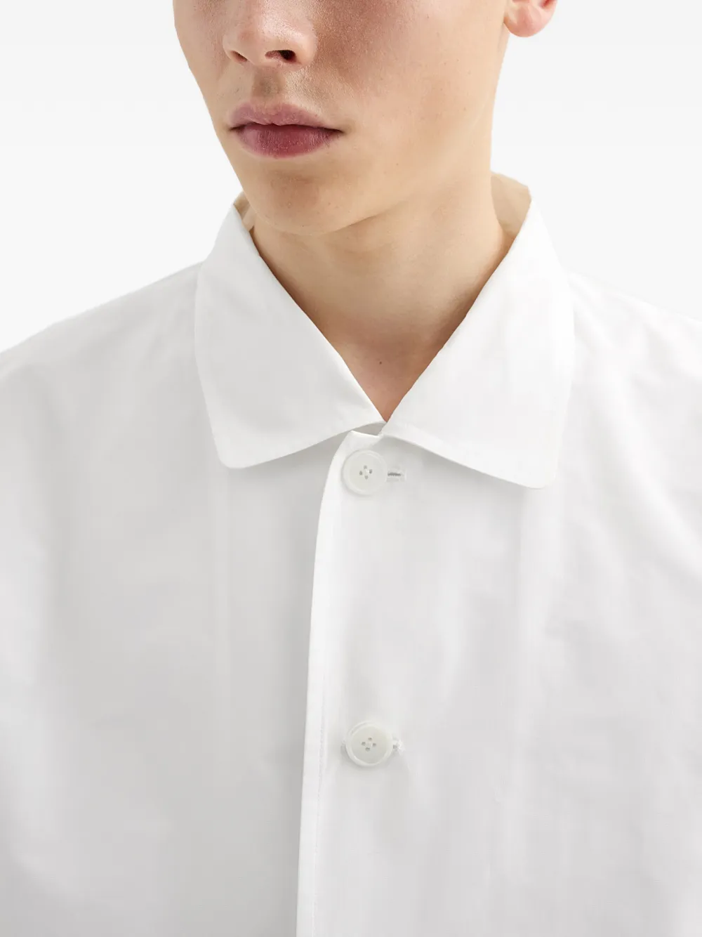 Jil Sander Single-breasted Button Technical Coat - White 