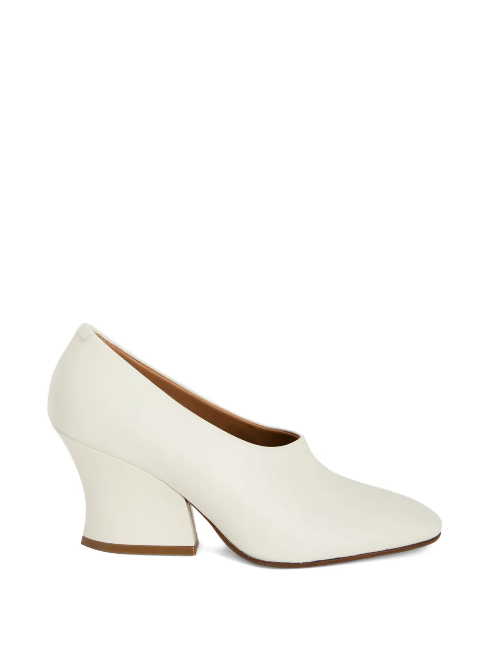 Jil Sander Pumps met blokhak en ronde neus Wit