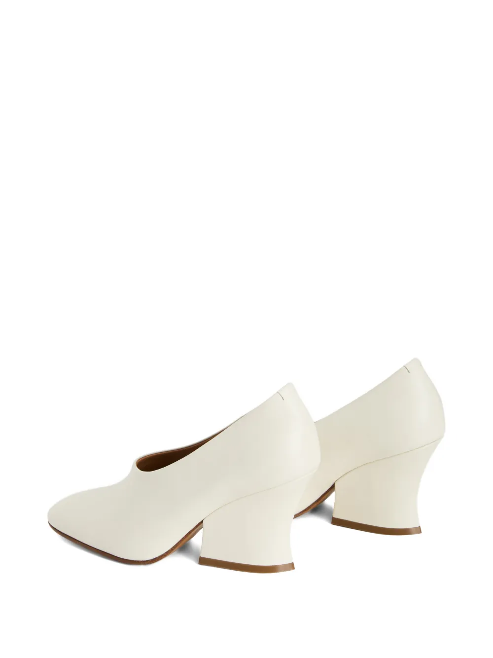 Jil Sander Pumps met blokhak en ronde neus Wit