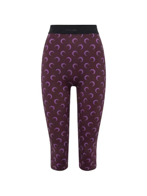Marine Serre crescent-pattern cropped leggings