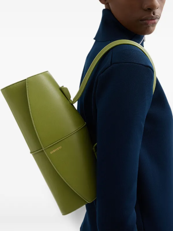 Jil Sander Linea レザーショルダーバッグ | グリーン | FARFETCH JP