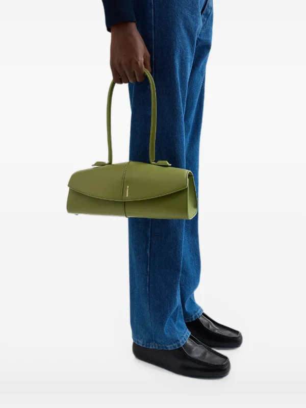 Jil Sander Linea レザーショルダーバッグ | グリーン | FARFETCH JP