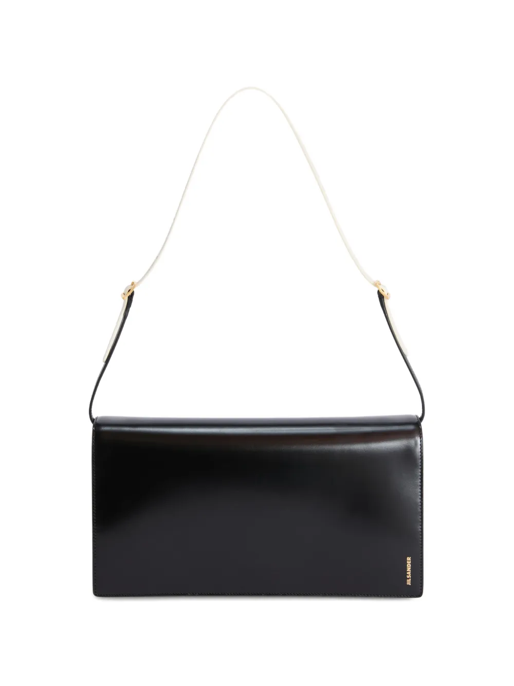  Jil Sander Medium File Leather Shoulder Bag - Black 