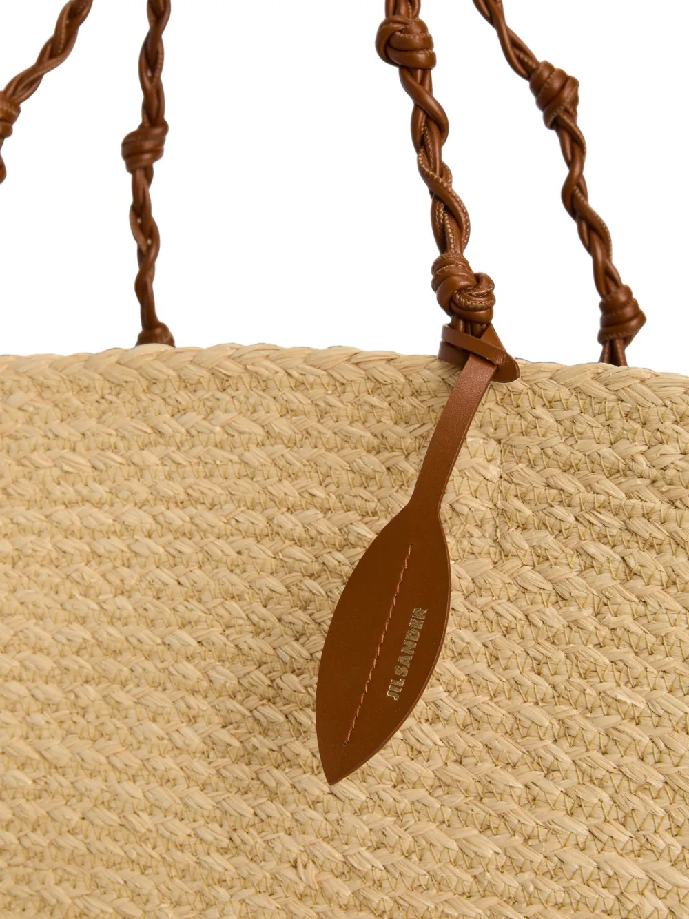 Jil Sander Grote Tangle geweven shopper Beige