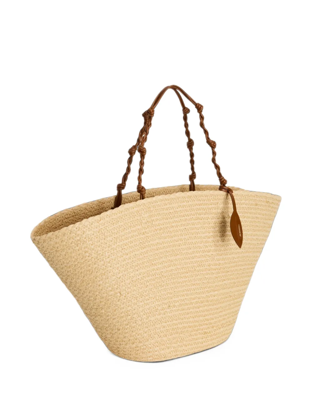 Jil Sander Grote Tangle geweven shopper Beige