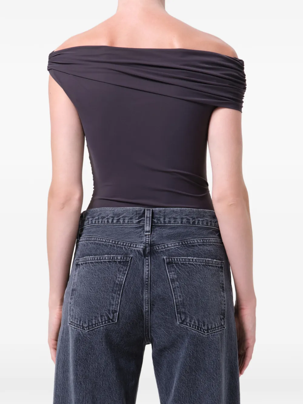 AGOLDE Sherilyn gedrapeerde body Grijs