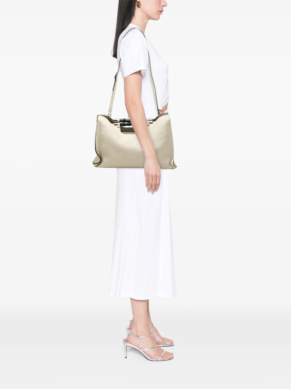 2000-2015 Medium Calfskin Bamboo Daily Shopper Satchel