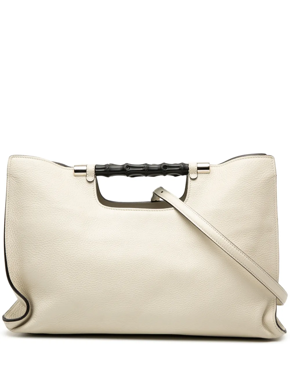 Gucci Pre-Owned 2000-2015 Medium Calfskin Bamboo Daily Shopper satchel - Bianco
