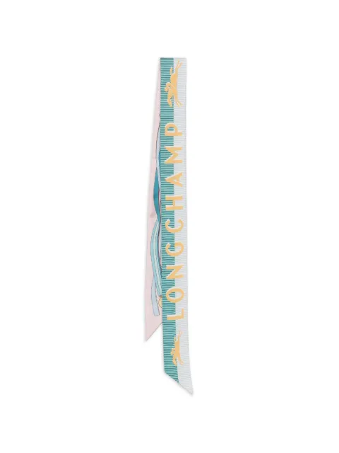 Longchamp logo-lettering printed scarf