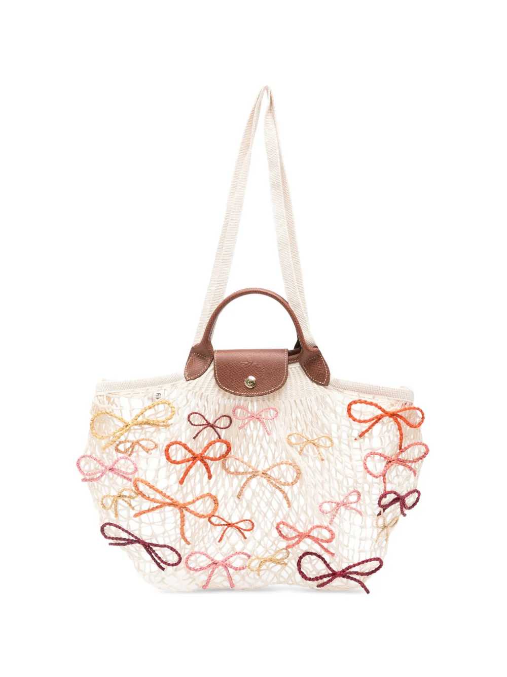 Longchamp Le Pliage Bow-detailtote Bag In White
