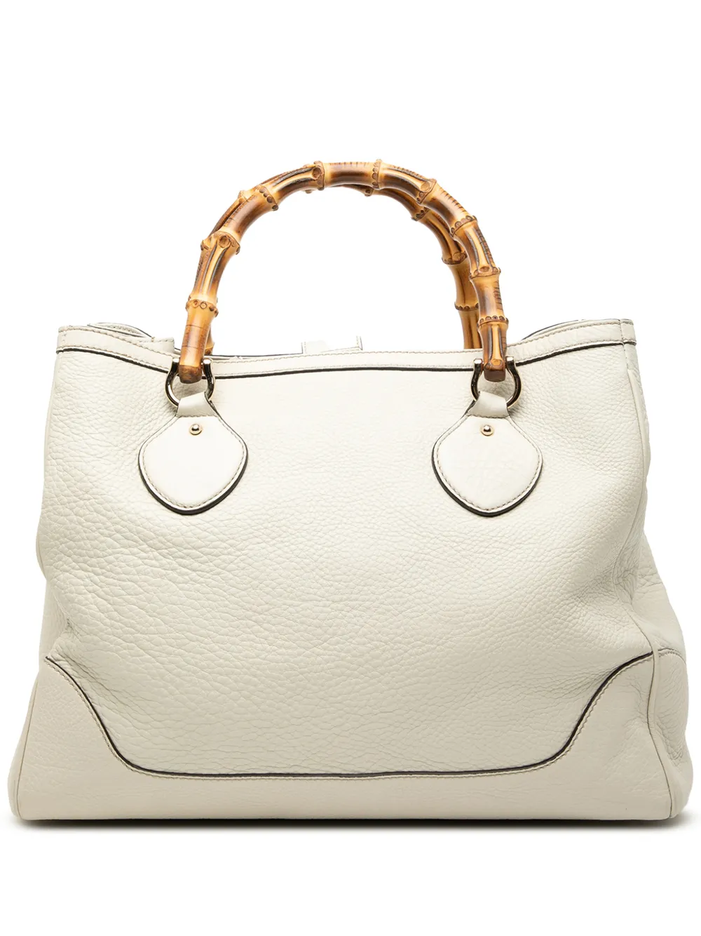 Gucci Pre-Owned 2000-2015 Medium Leather Bamboo Diana tote bag - Bianco