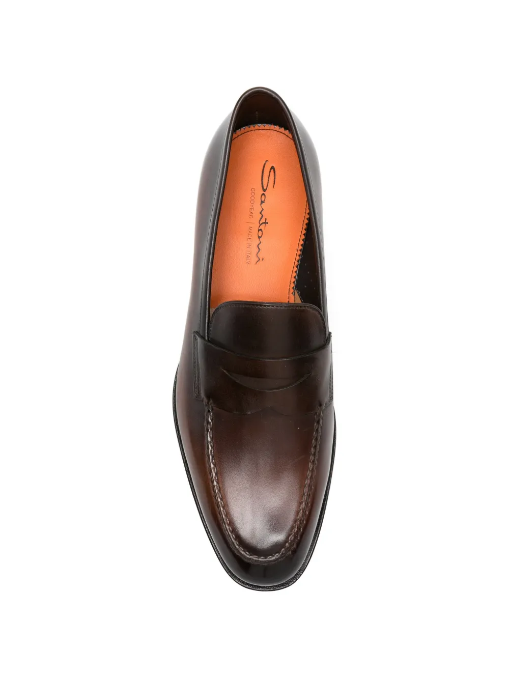 Santoni T50 loafers met penny detail Bruin