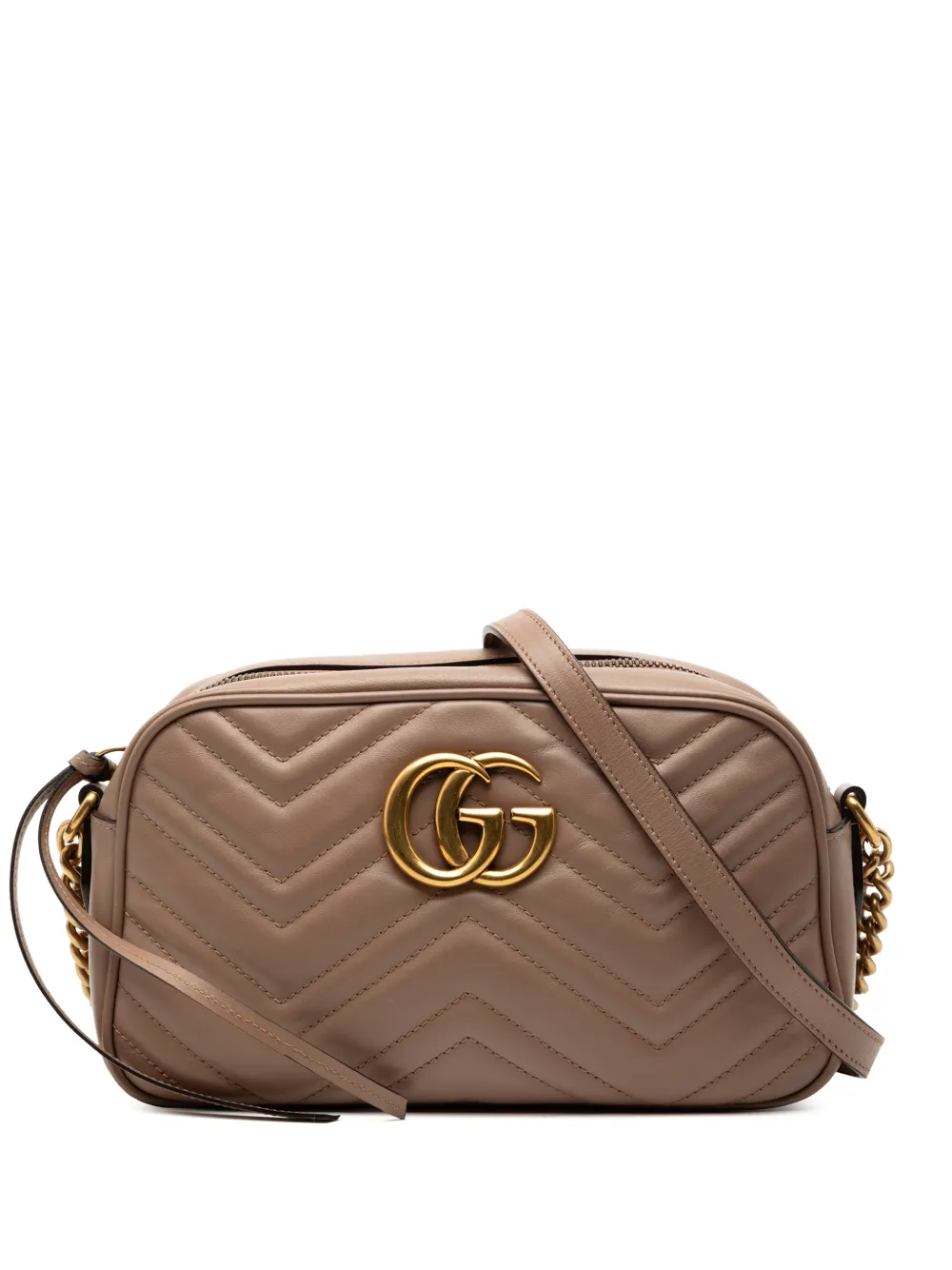 Gucci Pre-Owned 2016-2025 Small GG Marmont Matelasse Leather crossbody bag - Marrone