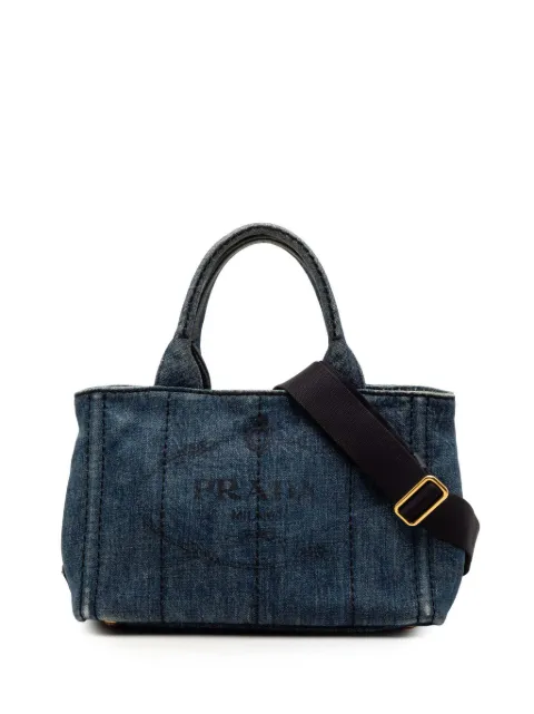 Prada Pre-Owned 2013-2025 Small Denim Canapa Logo satchel