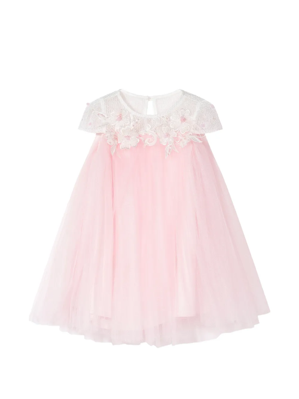 Dress & Fleur Jurk set met geborduurde bloemen Roze