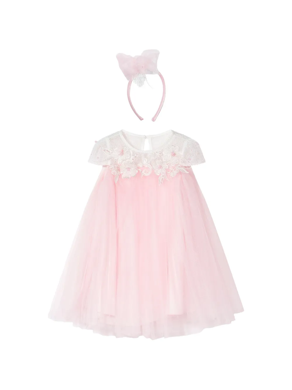 Dress & Fleur floral-embroidered dress set - Pink