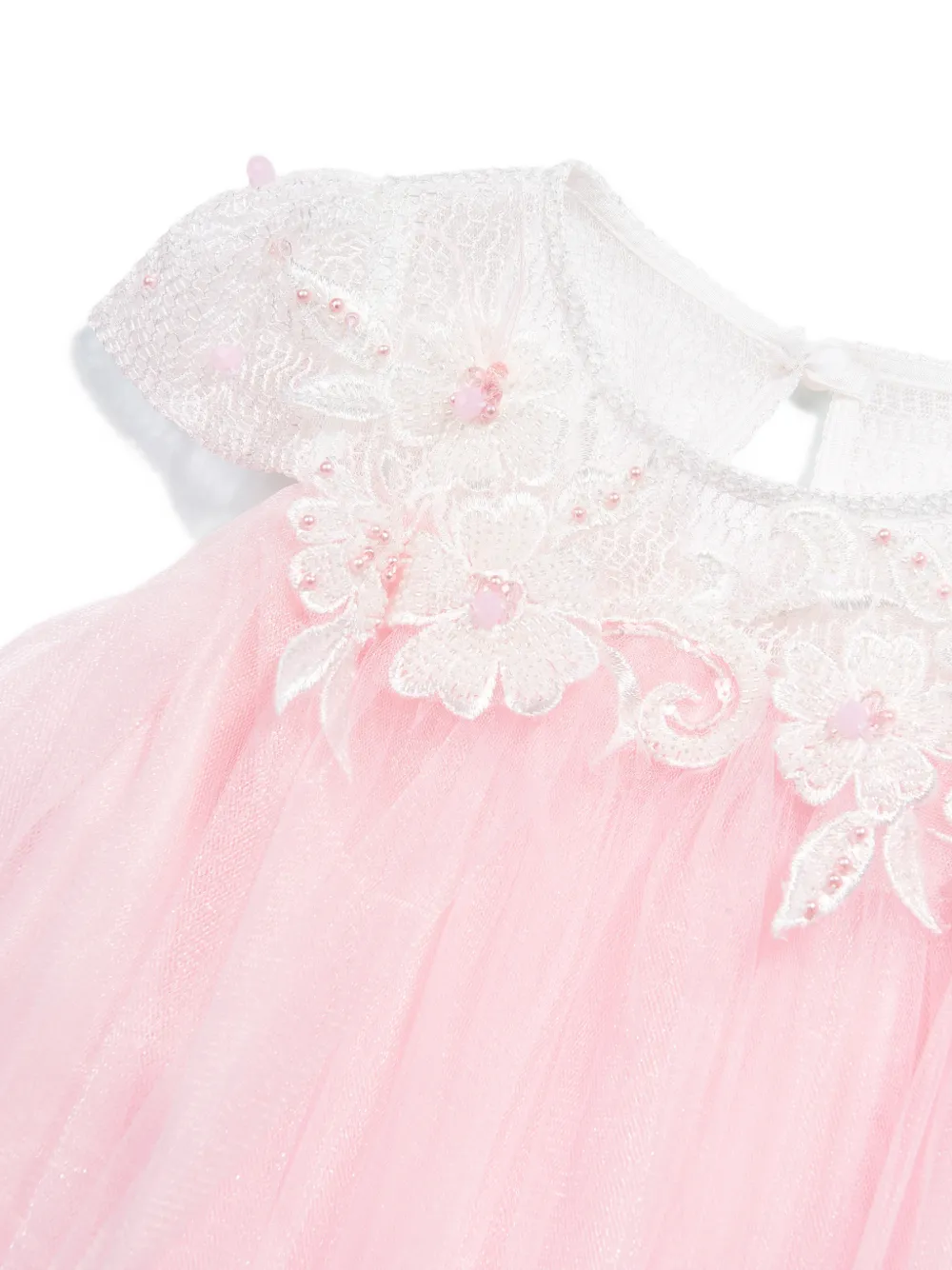 Dress & Fleur Jurk set met geborduurde bloemen Roze