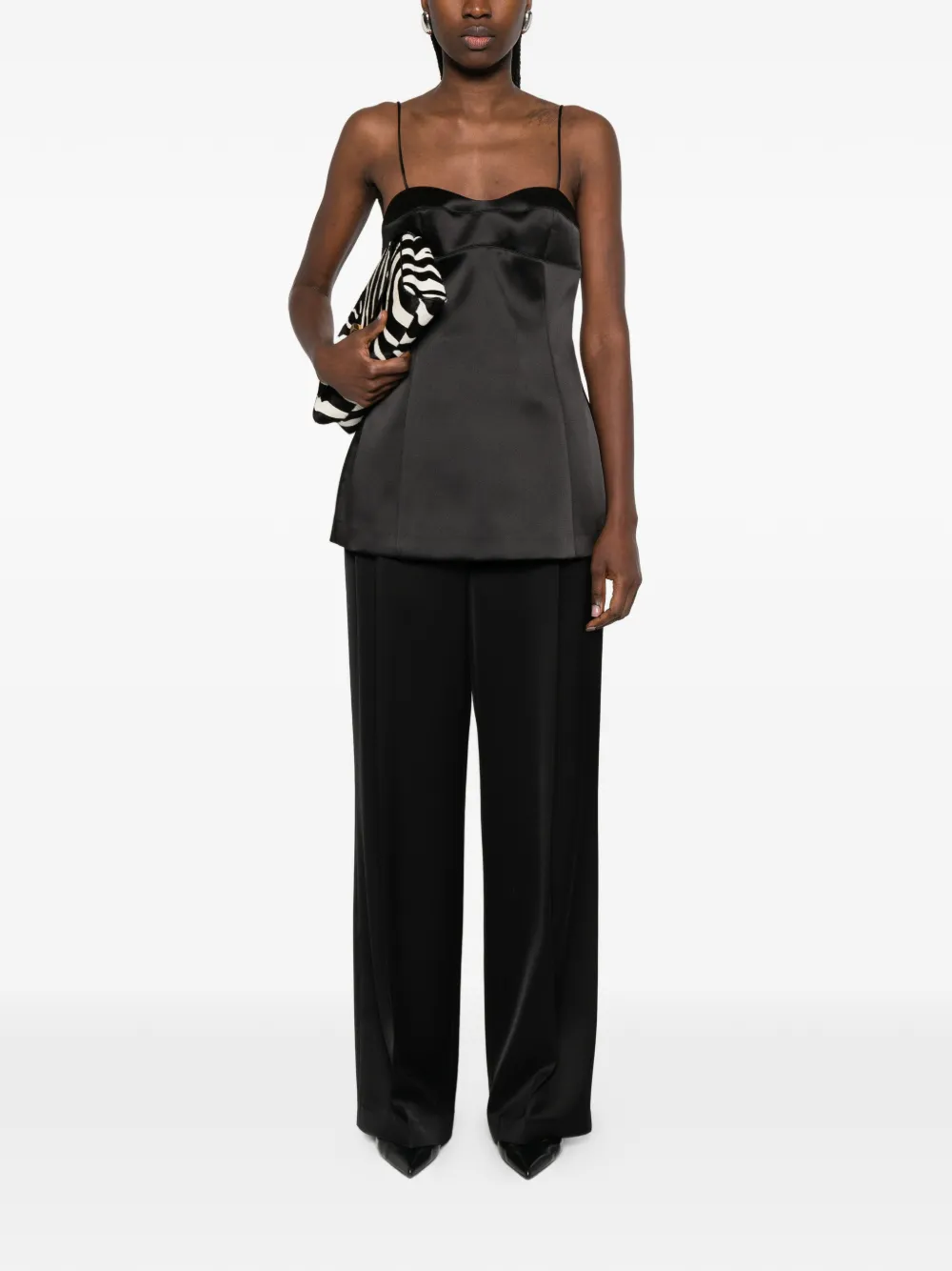  Róhe Spaghetti-strap Sleeveless Top - Black 