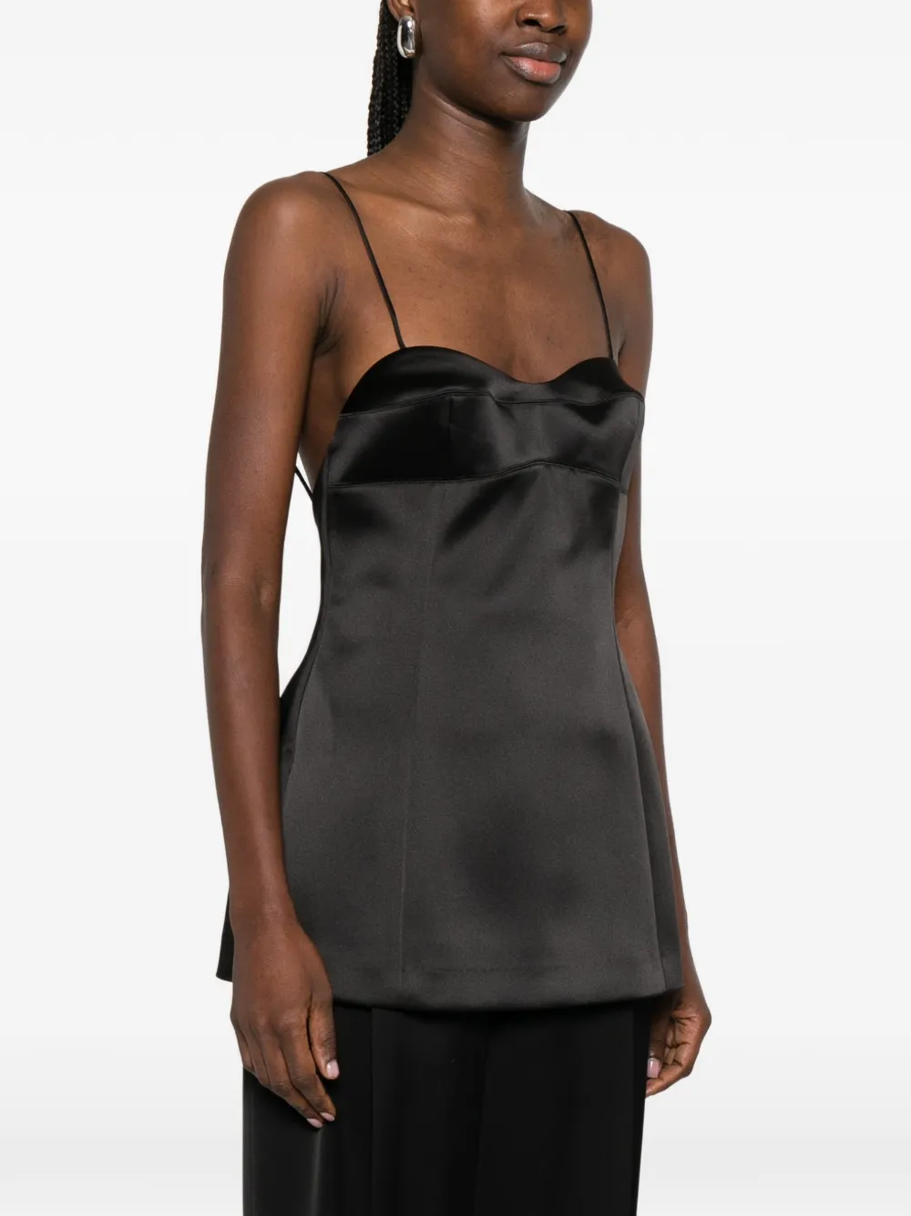  Róhe Spaghetti-strap Sleeveless Top - Black 