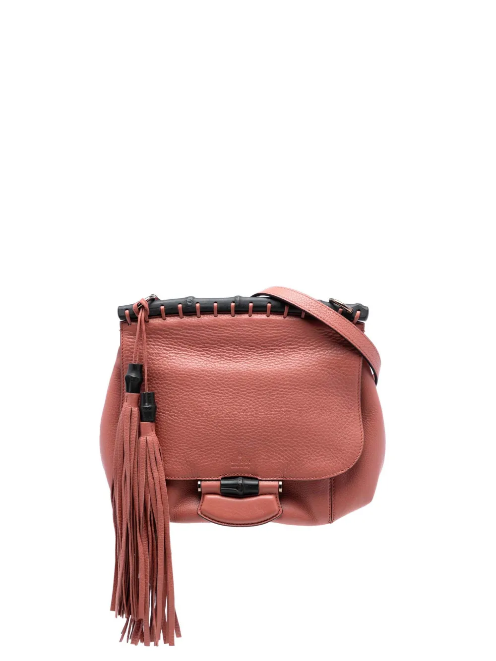 Gucci Pre-Owned 2016-2025 Medium Leather Bamboo Nouveau Fringe crossbody bag - Rosa