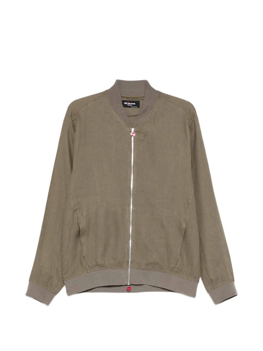 Kiton zipped long-sleeve bomber jacket - Verde