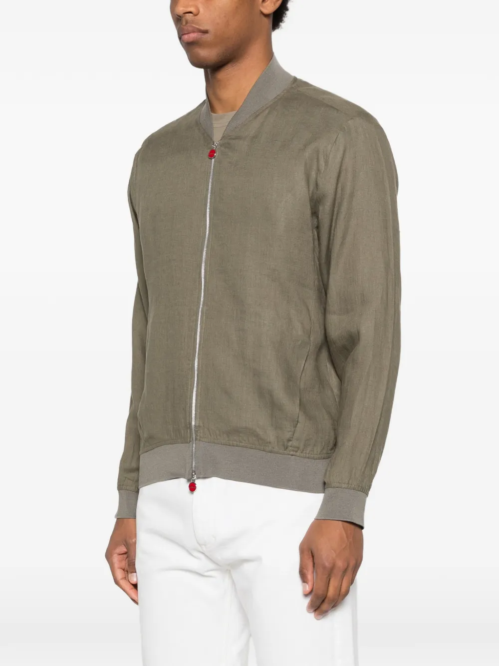  Kiton Zipped Long-sleeve Bomber Jacket - Green 