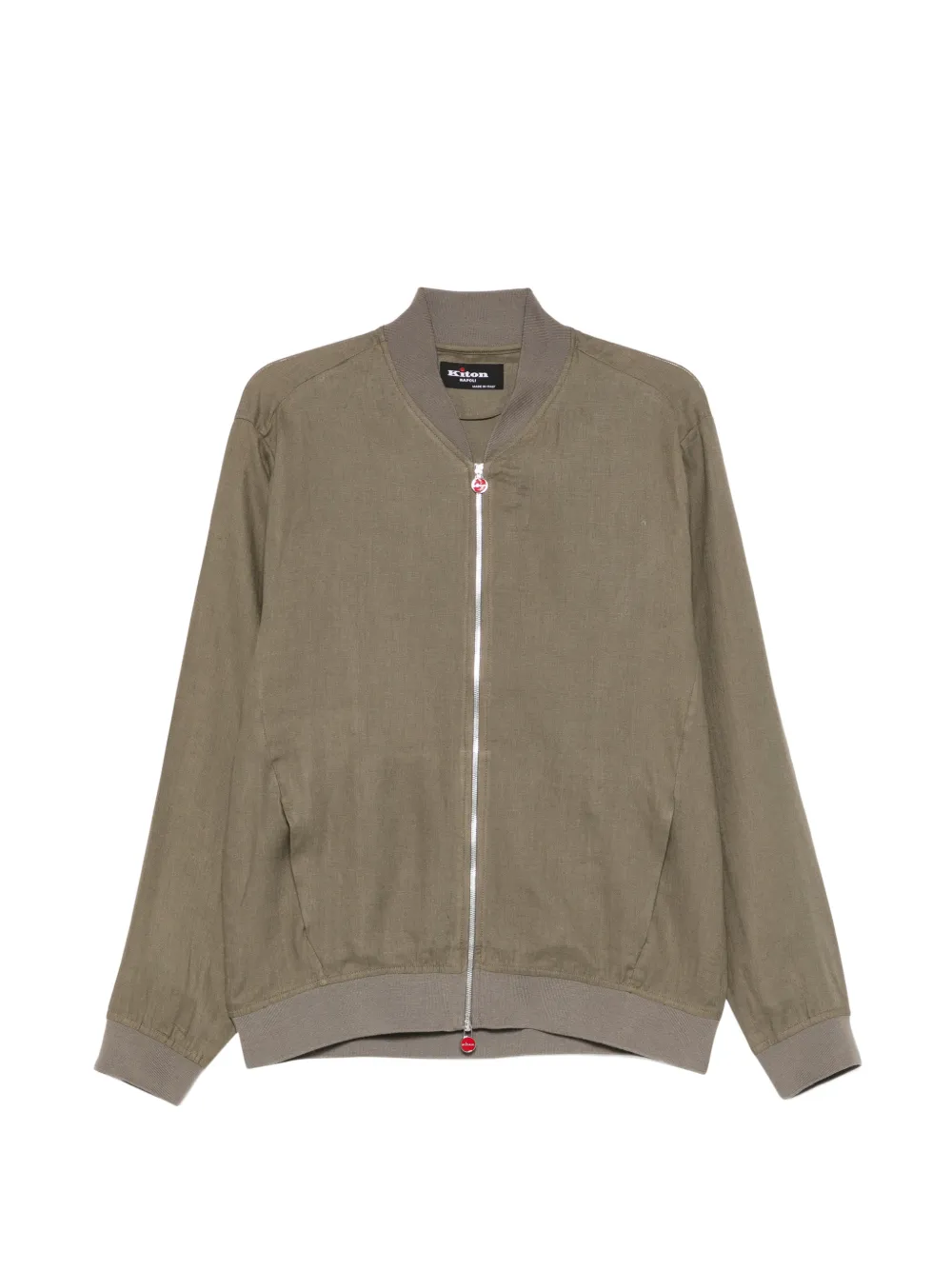 Kiton zipped long-sleeve bomber jacket - Verde