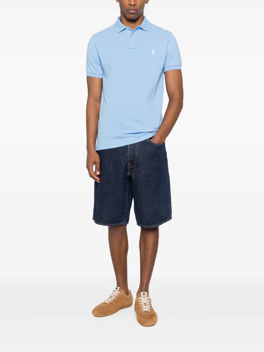 Polo Ralph Lauren Poloshirt met twee knopen en korte mouwen Blauw