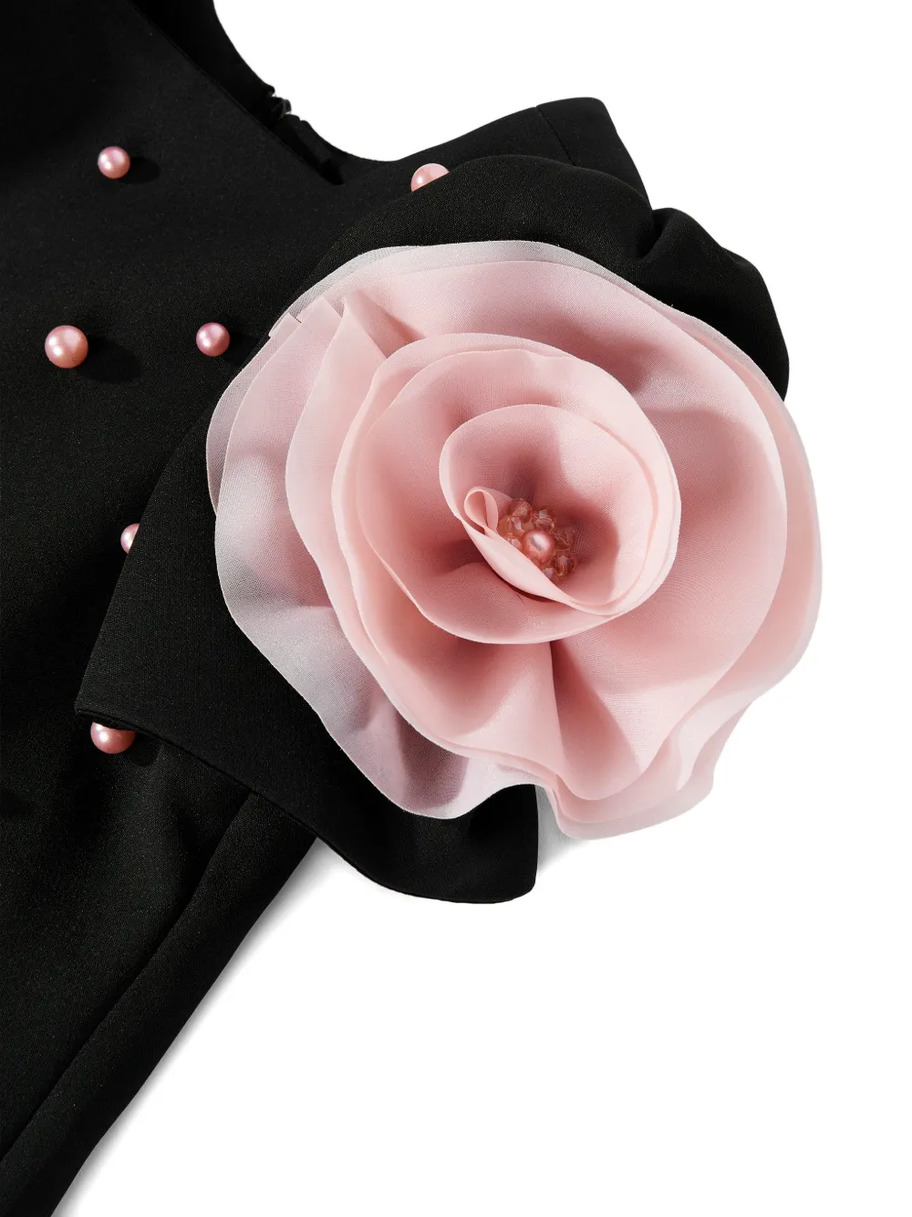Dress & Fleur Jurk set met roosapplicatie Zwart