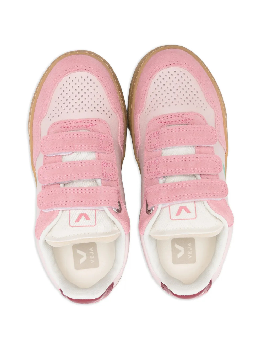 VEJA Kids V-10 leren sneakers met klittenband Roze