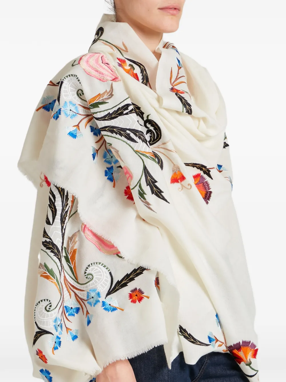  Temperley London Embroidered Scarf - Neutrals 